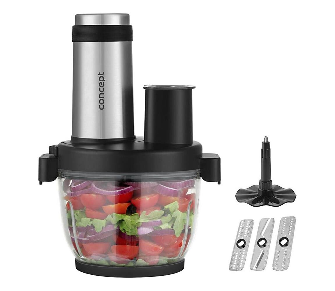 Concept Concept RM3300 - Kuchyňský robot se struhadlem 1000W/230V černá/nerez