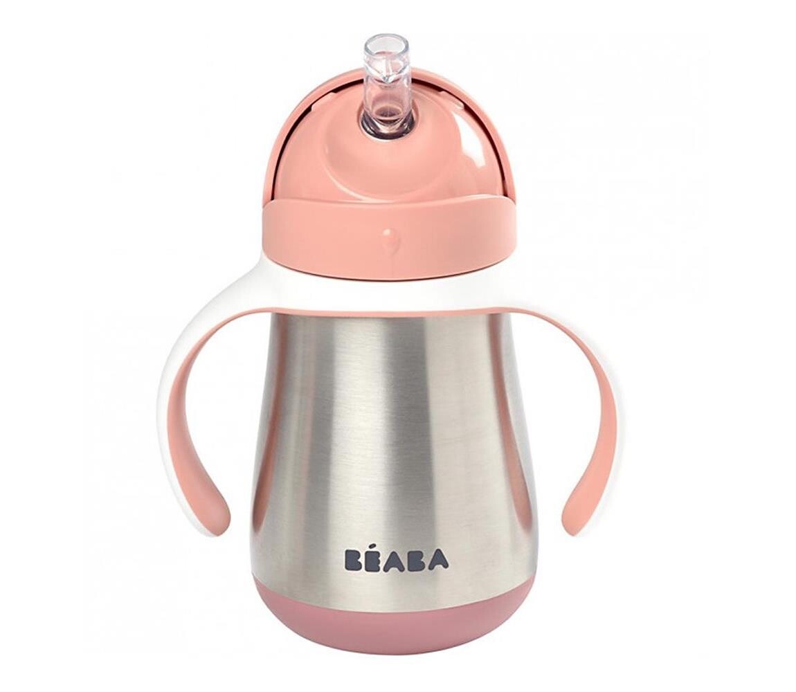 Beaba Beaba - Termoizolační hrnek s brčkem 250 ml růžová