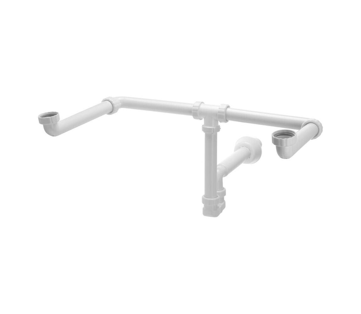 Bruckner Bruckner - Umyvadlový sifon pro dvojumyvadlo nábytkový MOSQUITO DN40 bílá
