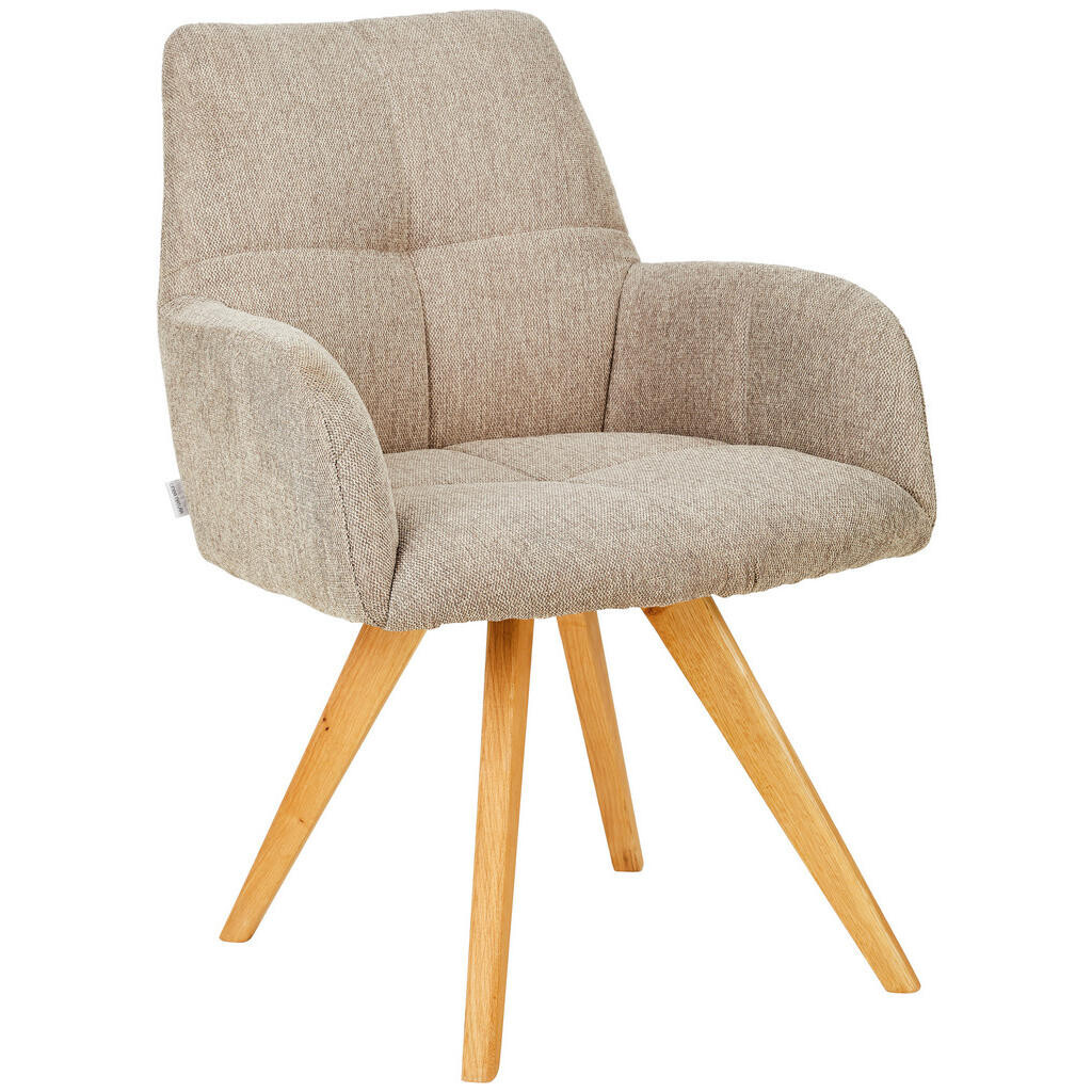 Linea Natura ŽIDLE S PODRUČKAMI, tkaná látka, šedohnědá