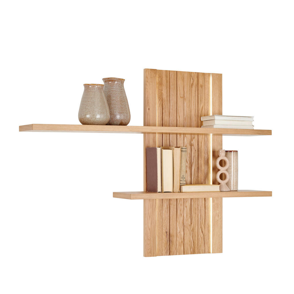 Novel NÁSTĚNNÁ POLICE, divoký dub, barvy dubu, 142/99/23 cm