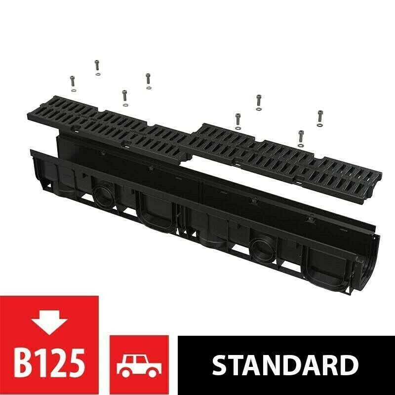 Žlab venkovní Alca AVZ104-R402 s plastovým rámem, rošt plastový B125