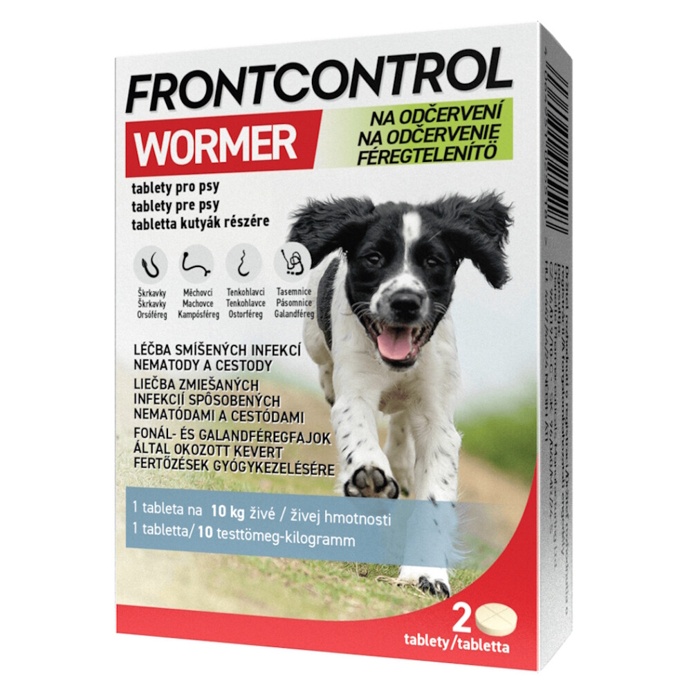 FRONTCONTROL Wormer na odčervení tablety pro psy 2 kusy