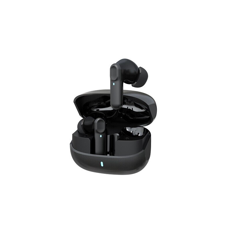 Sluchátka Bluetooth TWS ANC Devia PRO 1 ANC BT V5.4  + dobíjecí pouzdro černé