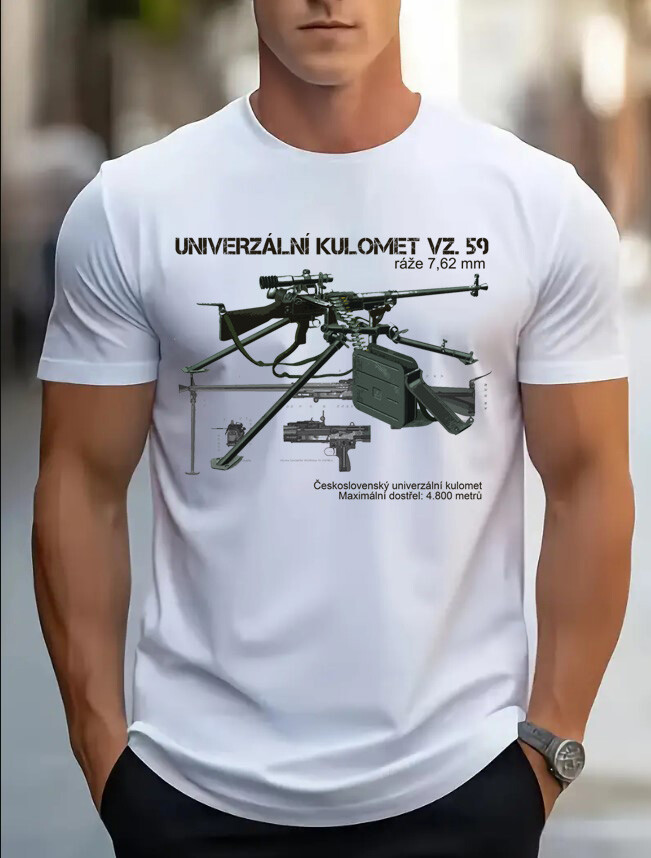 Triko Striker Univerzální kulomet vz. 59 - bílé, M