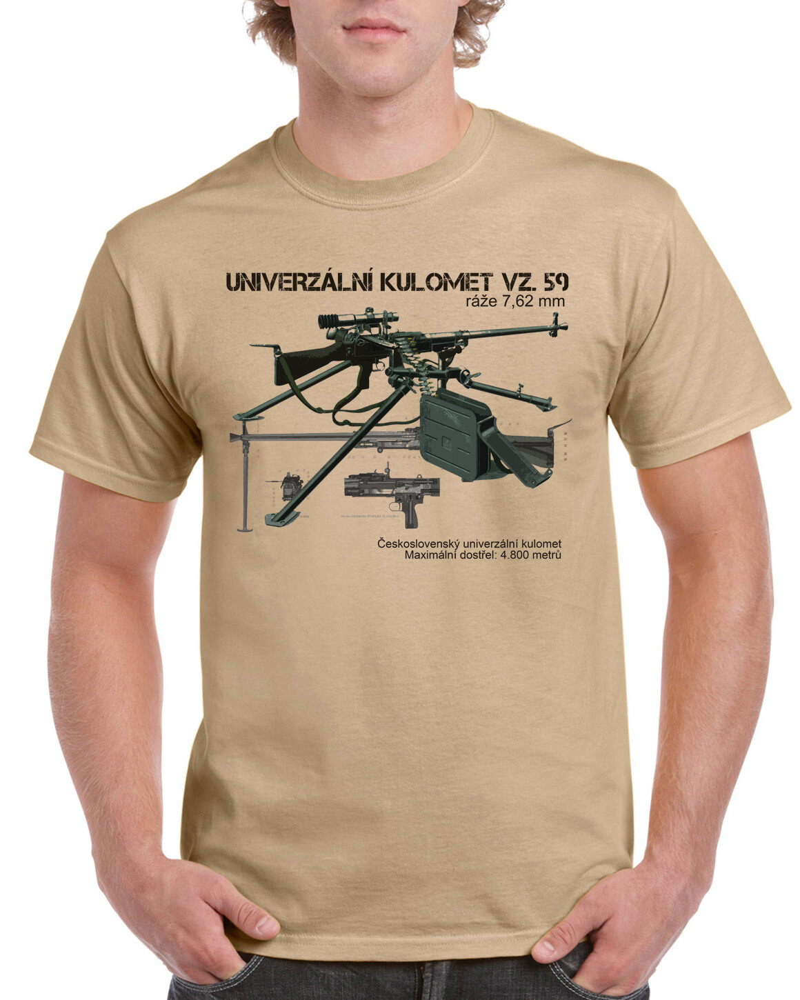 Triko Striker Univerzální kulomet vz. 59 - béžové, M