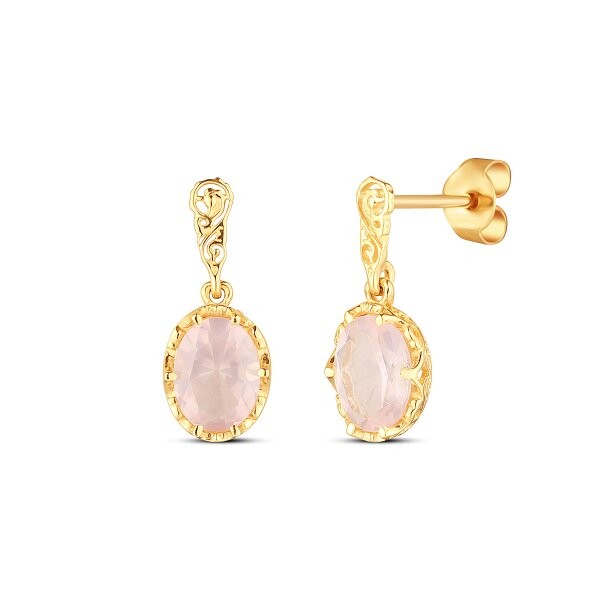 Náušnice s růženínem 234-956-RQ4047 2.15g