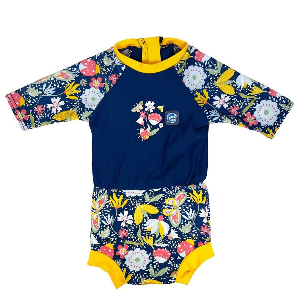 Plavky Happy Nappy UV obleček 3/4 rukáv Garden Delight XL (12-24 měs.)