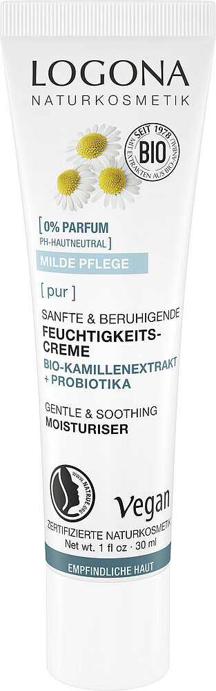 Logona Pleťový krém PUR s BIO heřmánkem a probiotiky 30 ml