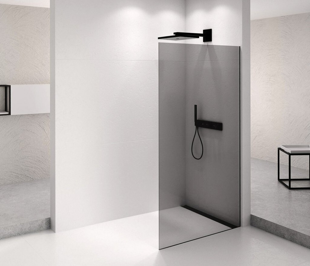 POLYSAN ARCHITEX BLACK MATT sprchová zástěna 1162, kouřové sklo AXB120SC