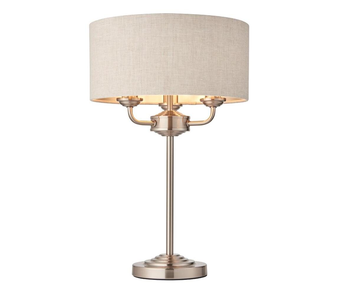 Endon Endon 94369 - Stolní lampa HIGHCLERE 3xE14/18W/230V béžová/matný chrom