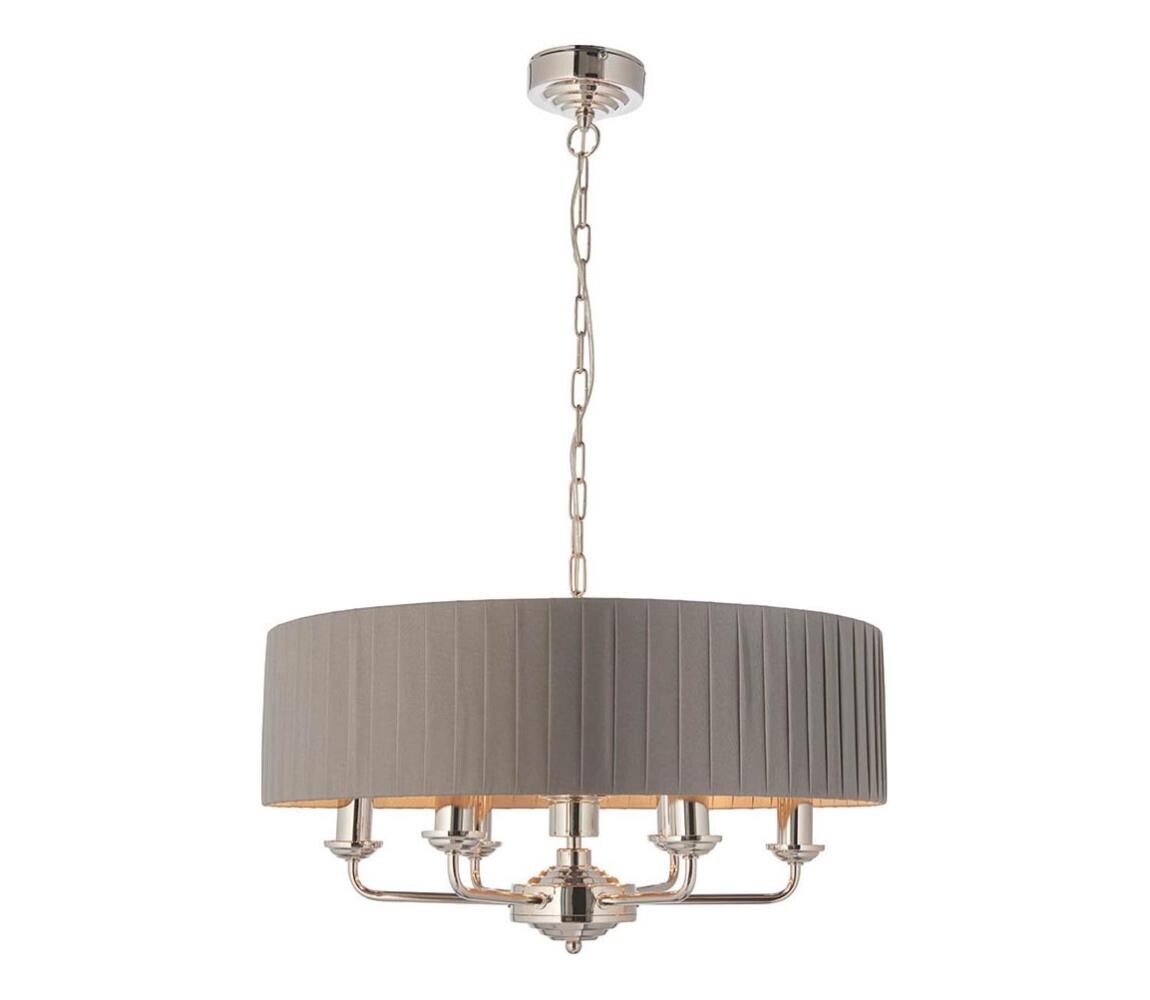 Endon Endon 94397 - Lustr na řetězu HIGHCLERE 6xE14/40W/230V šedá/lesklý chrom