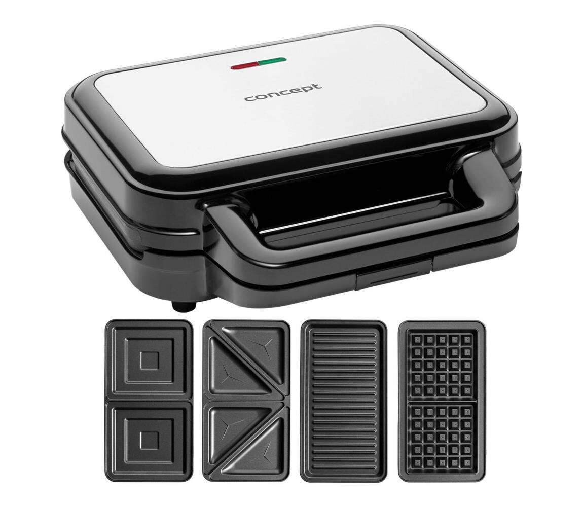 Concept Concept SV3070 - Toustovač XXL 4v1 900W/230V černá/nerez