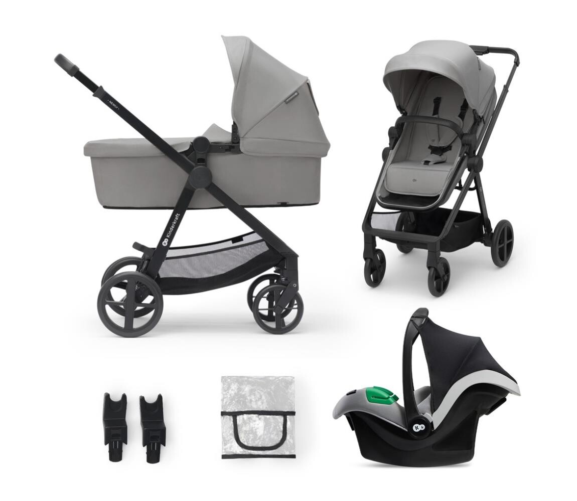 Kinderkraft KINDERKRAFT-Kombinovaný kočárek 3v1 NEWLY Moonlight grey  + autosedačka MINK PRO