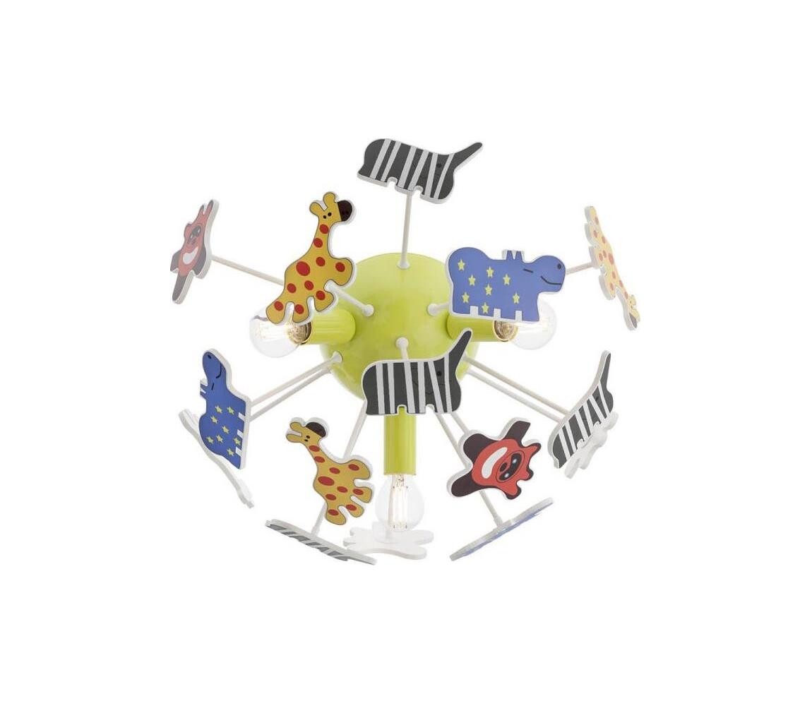 Redo Redo 04-514-Dětské stropní svítidlo SAFARI 3xE14/3W/230V pr. 41 cm pestrobarevná