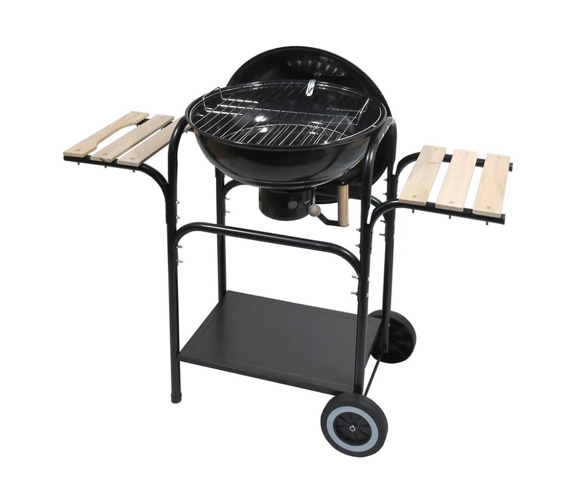 Přenosný gril na dřevěné uhlí černá/dřevo
