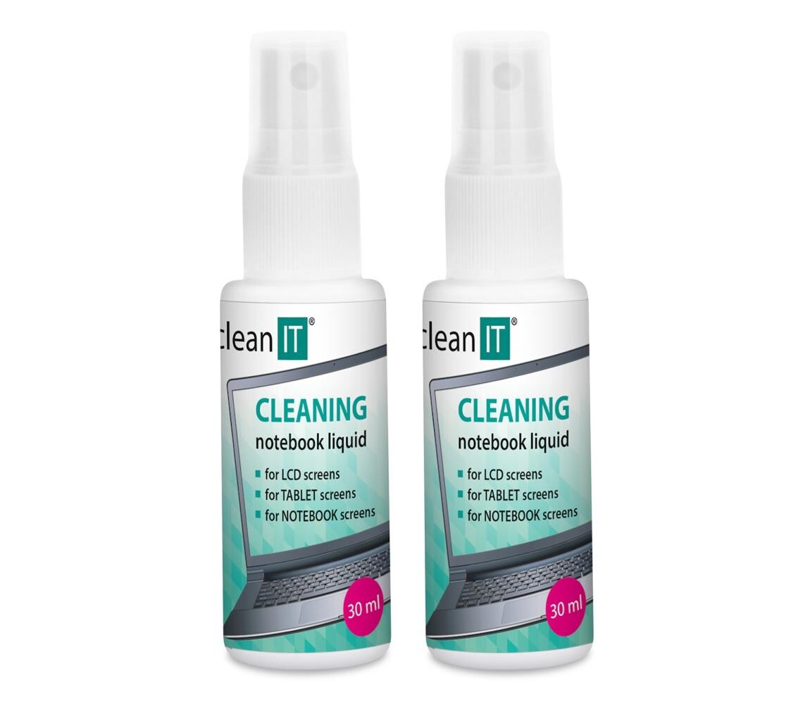 CLEAN IT CLEAN IT CL-182 - Čisticí roztok na obrazovky s utěrkou 2x 30 ml