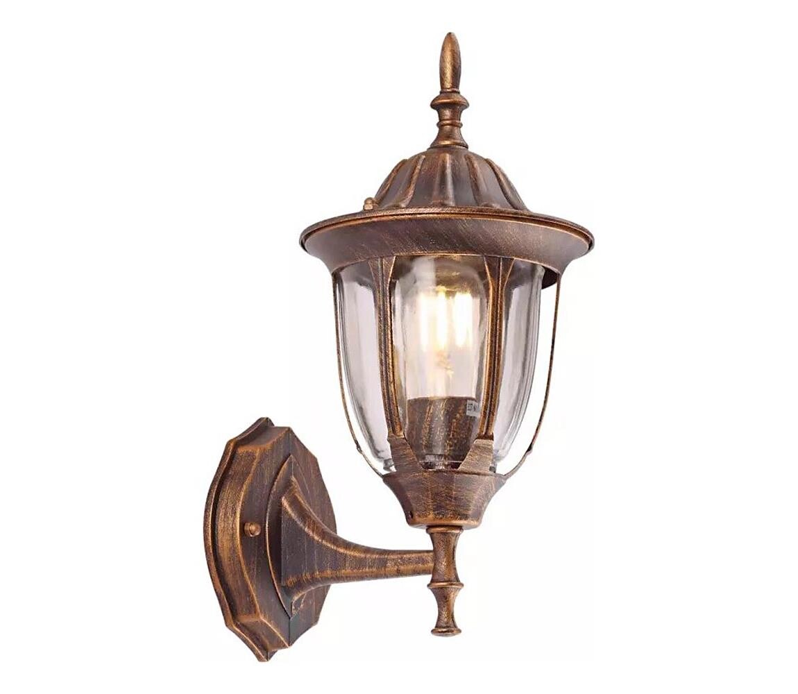 Venkovní nástěnné svítidlo MANOEL 1xE27/15W/230V IP44 bronz patina