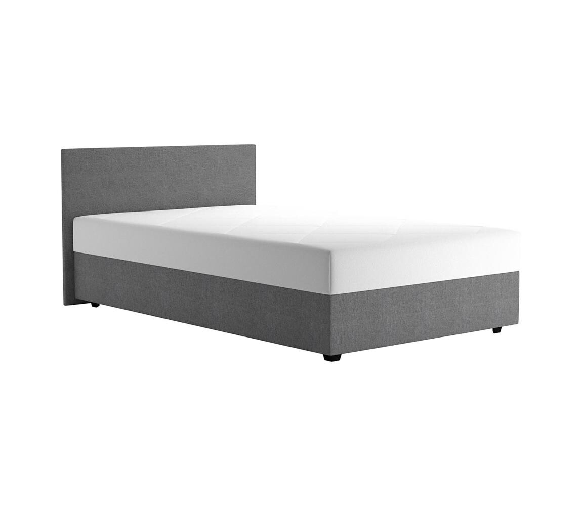 Blanář Čalouněná postel s úložným prostorem a matrací DARIA 120x200 cm šedá