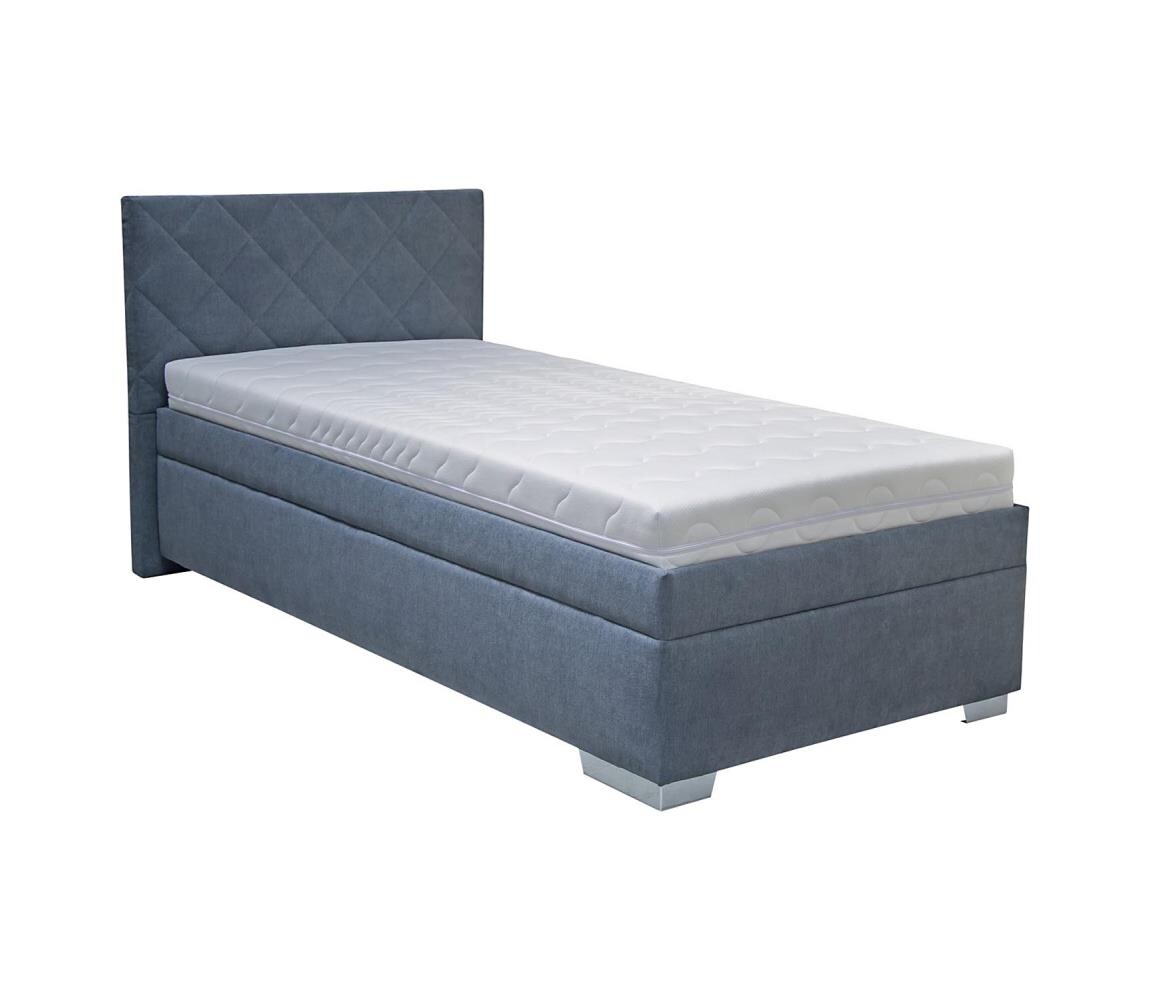 Blanář Čalouněná postel s úložným prostorem a matrací LANA 90x200 cm modrá