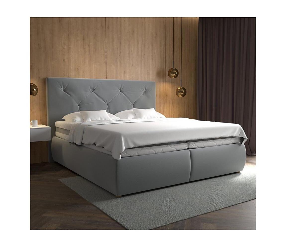 Blanář Boxspringová postel s matrací a topperem ELEN 160x200 cm šedá