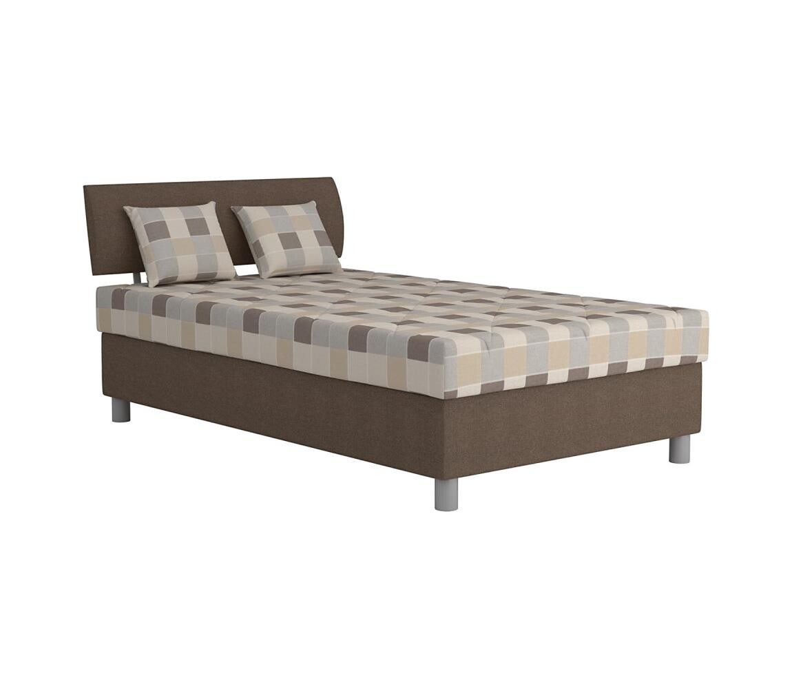 Blanář Čalouněná postel s úložným prostorem a matrací GEORGE 90x200 cm hnědá