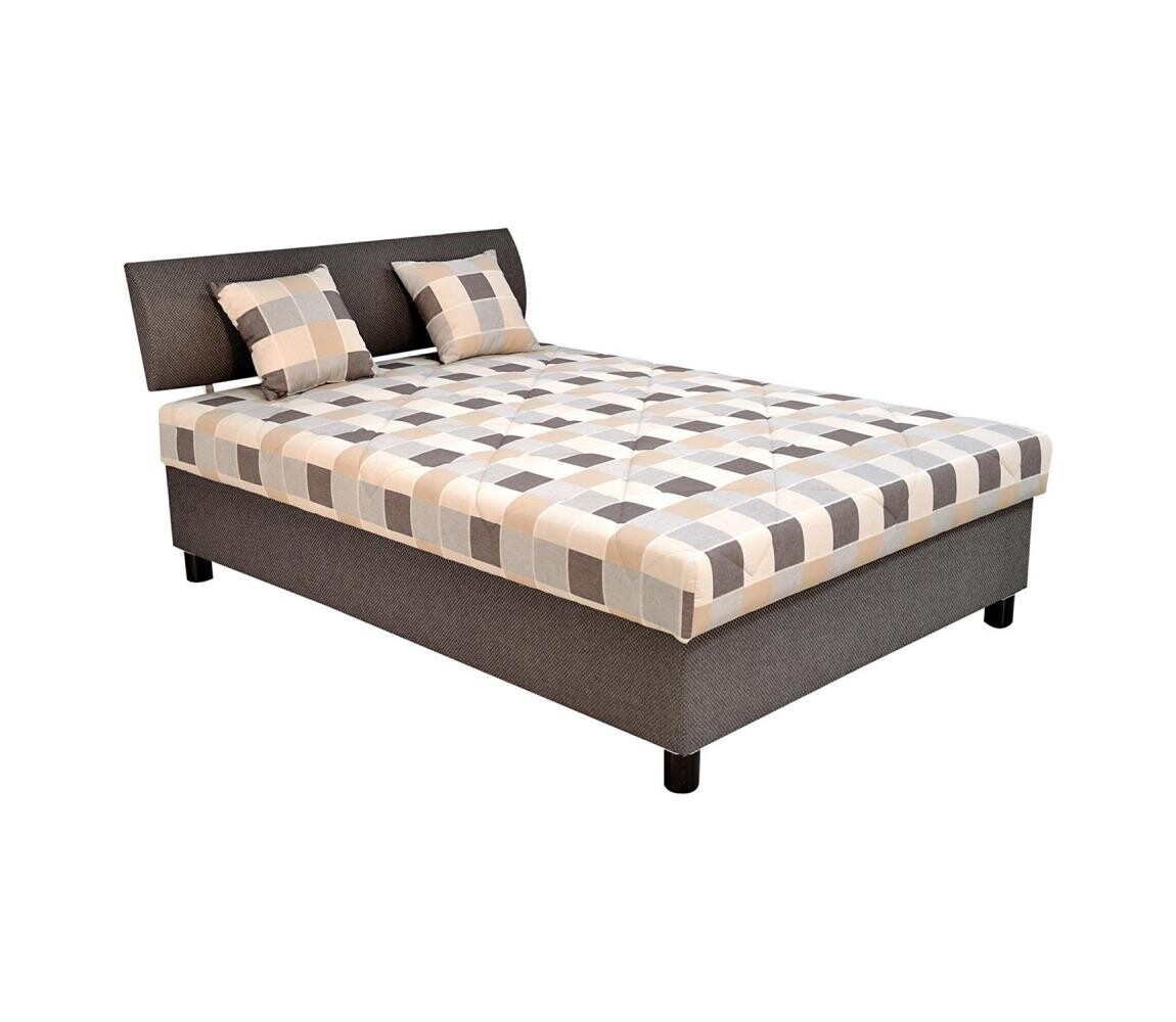 Blanář Čalouněná postel s úložným prostorem a matrací GEORGE 140x200 cm hnědá