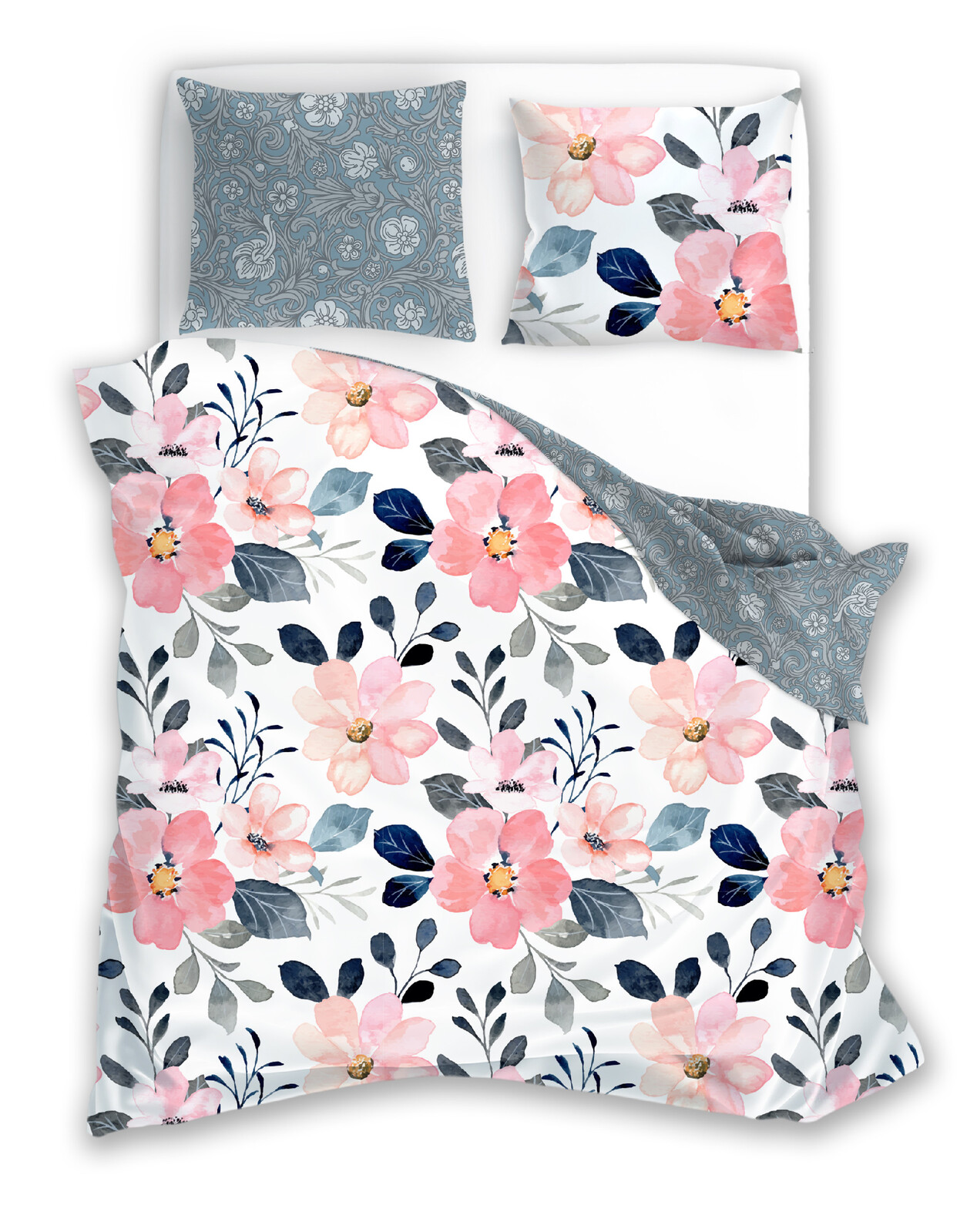 FARO Bavlněné saténové povlečení 140x200 + 70x90 cm - Milagro Verde 011