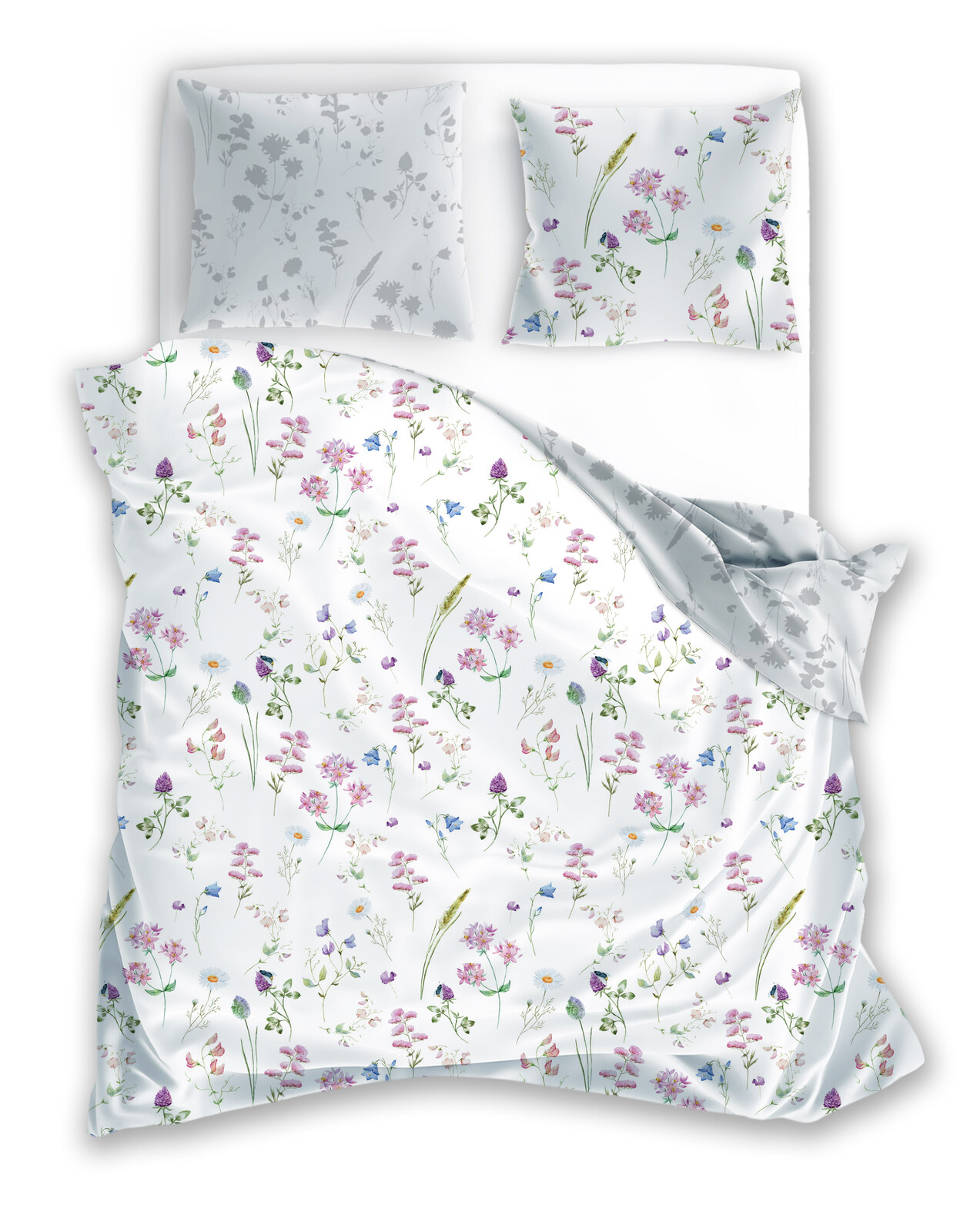 FARO Bavlněné saténové povlečení 140x200 + 70x90 cm - Milagro Verde 013