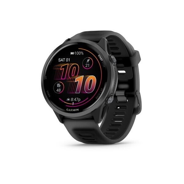 Garmin Forerunner® 570 - 47mm Slate Grey hliníková luneta, poloprůhledný řemínek Black/Black 010-02971-00