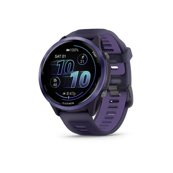 Garmin Forerunner® 570 - 47mm Indigo hliníková luneta, poloprůhledný řemínek Imperial Purple/Indigo 010-02971-02