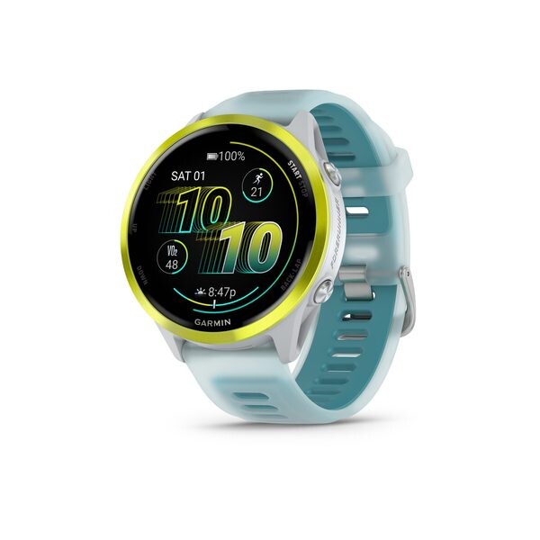 Garmin Forerunner® 570 - 47mm Amp Yellow hliníková luneta, poloprůhledný řemínek Whitestone/Turquoise 010-02971-01