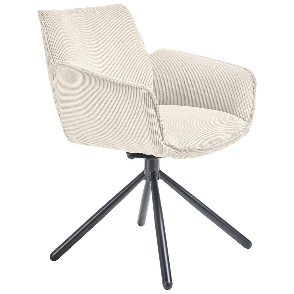 SetOne by Musterring ŽIDLE S PODRUČKAMI, manšestr, krémová