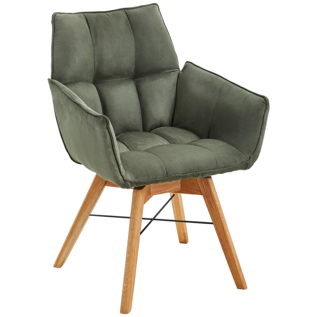 Waldwelt ŽIDLE S PODRUČKAMI, plochá tkanina, barvy dubu, olivově zelená