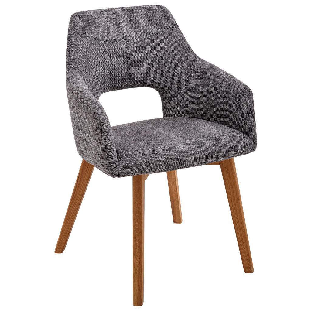 Voleo ŽIDLE S PODRUČKAMI, tkaná látka, antracitová, barvy dubu