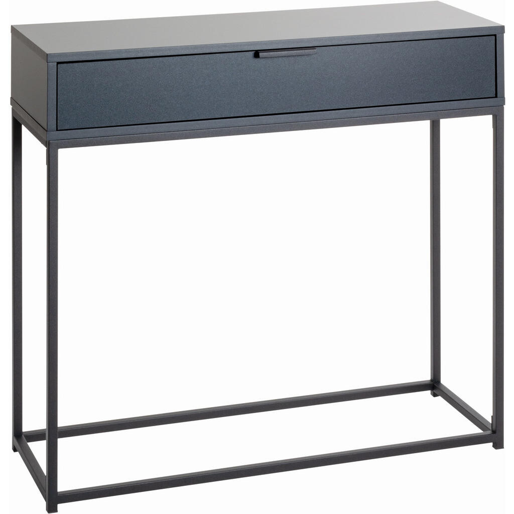 XXXL KONZOLOVÝ STOLEK, antracitová, černá, kov, kompozitní dřevo, 80/28/77 cm