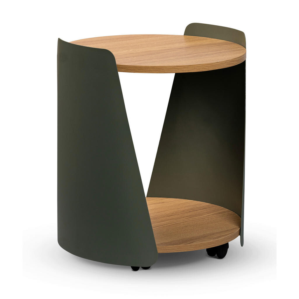 Xora KONFERENČNÍ STOLEK, zelená, barvy dubu, kov, kompozitní dřevo, 40/40/48 cm