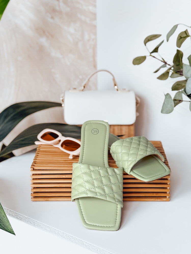 Klapki damskie SATELIVA zielone Dstreet