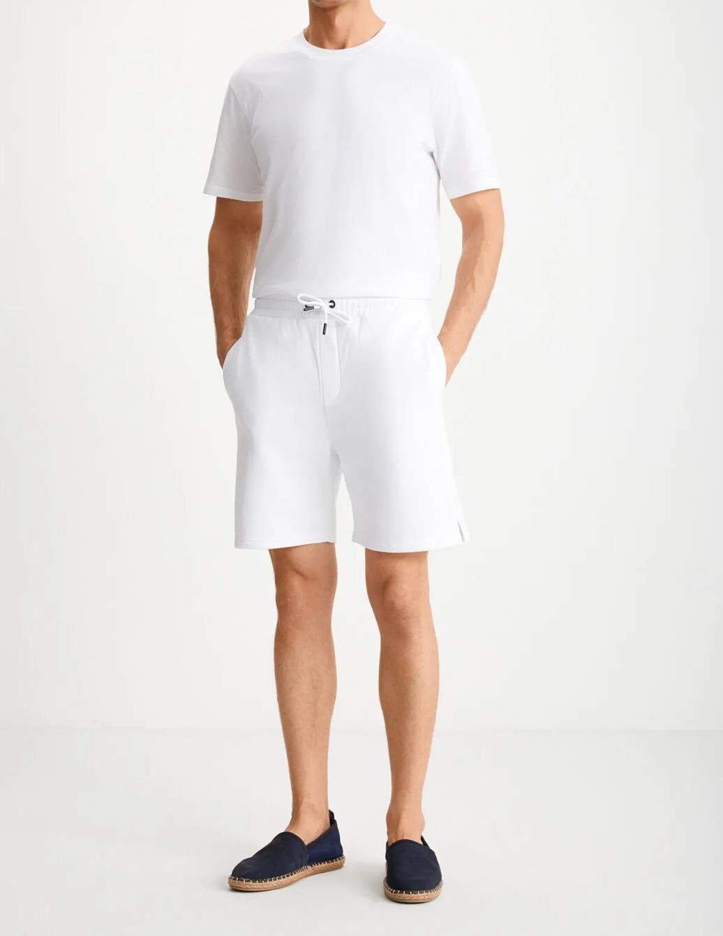 89749 Dewberry Mens Sport Style Pocket Shorts-WHITE