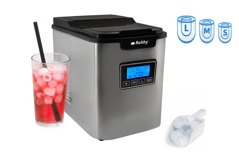 Výrobník ledu 12 kg/den – 3 velikosti kostek, časovač