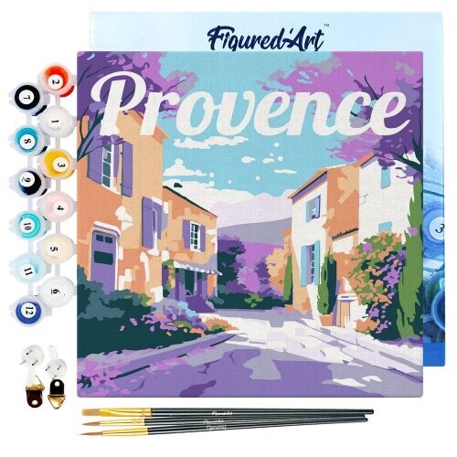 Mini malování podle čísel - Travel Poster JARO V PROVENCE 20 x 20 cm na rámu
