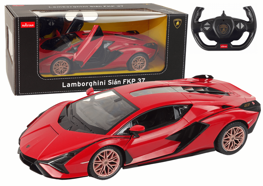 Mamido RASTAR Auto na dálkové ovládání RC Lamborghini Sian FKP 37 Rastar 1:14 červené