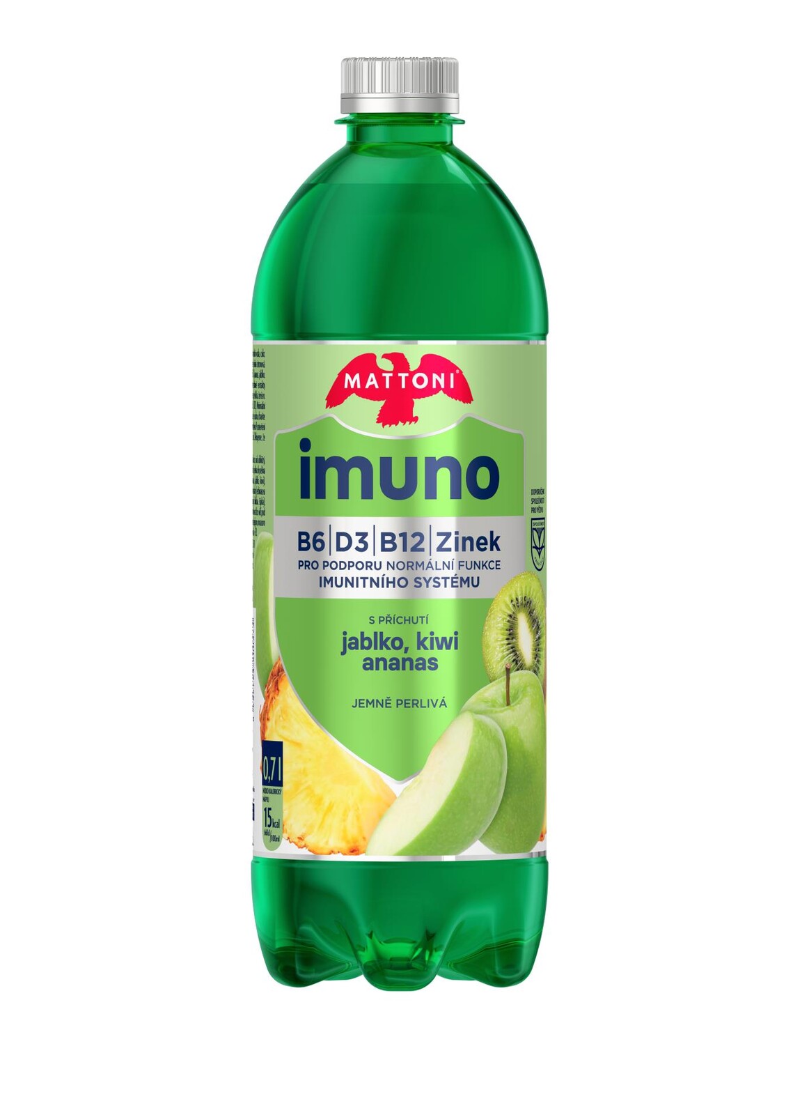 Minerální voda Mattoni Imuno - jablko, ananas a kiwi, pet, 6x 0,7 l