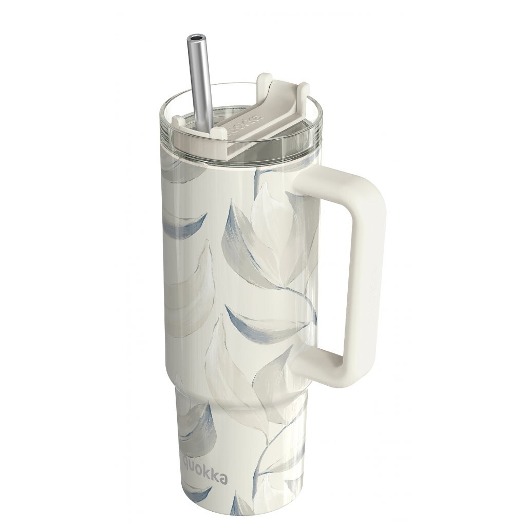 Quokka Nerezový termohrnek s brčkem Stream cotton 950 ml