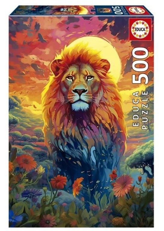 Puzzle Upřený pohled majestátního lva 500 dílků