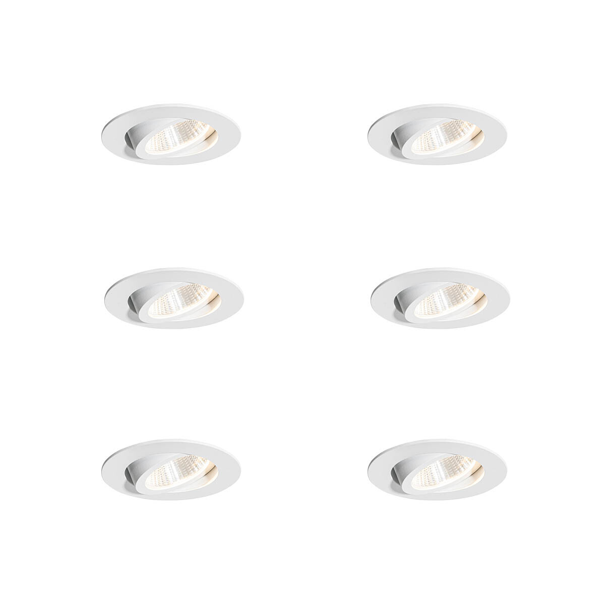 Set van 6 inbouwspots wit 6,8cm incl. LED 750 lm dimbaar IP65 - Gaius