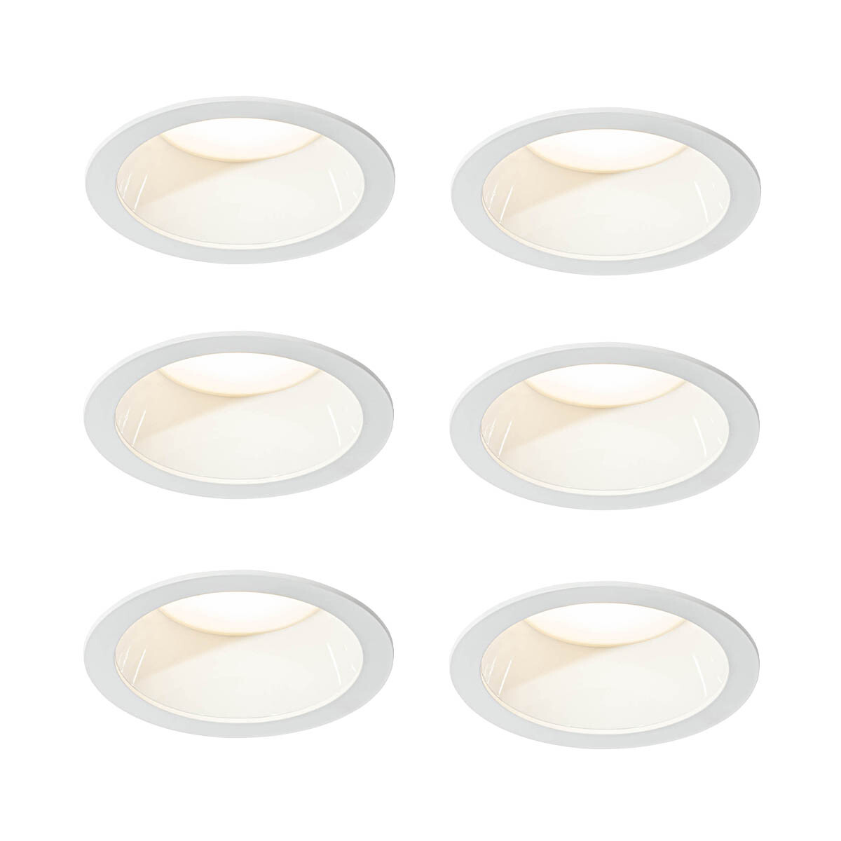 Set van 6 inbouwspots wit incl. LED 3000K-5000K - Elias