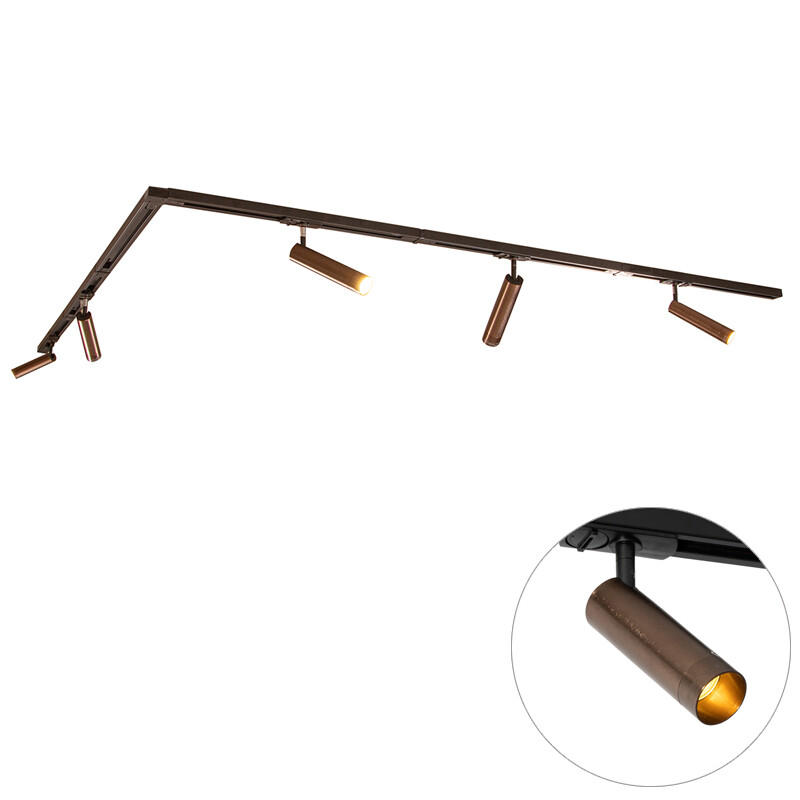 Moderní kolejnicový systém s 5 reflektory tmavě bronzový 1-fázový GU10 35mm - Iconic Jeana Luxe