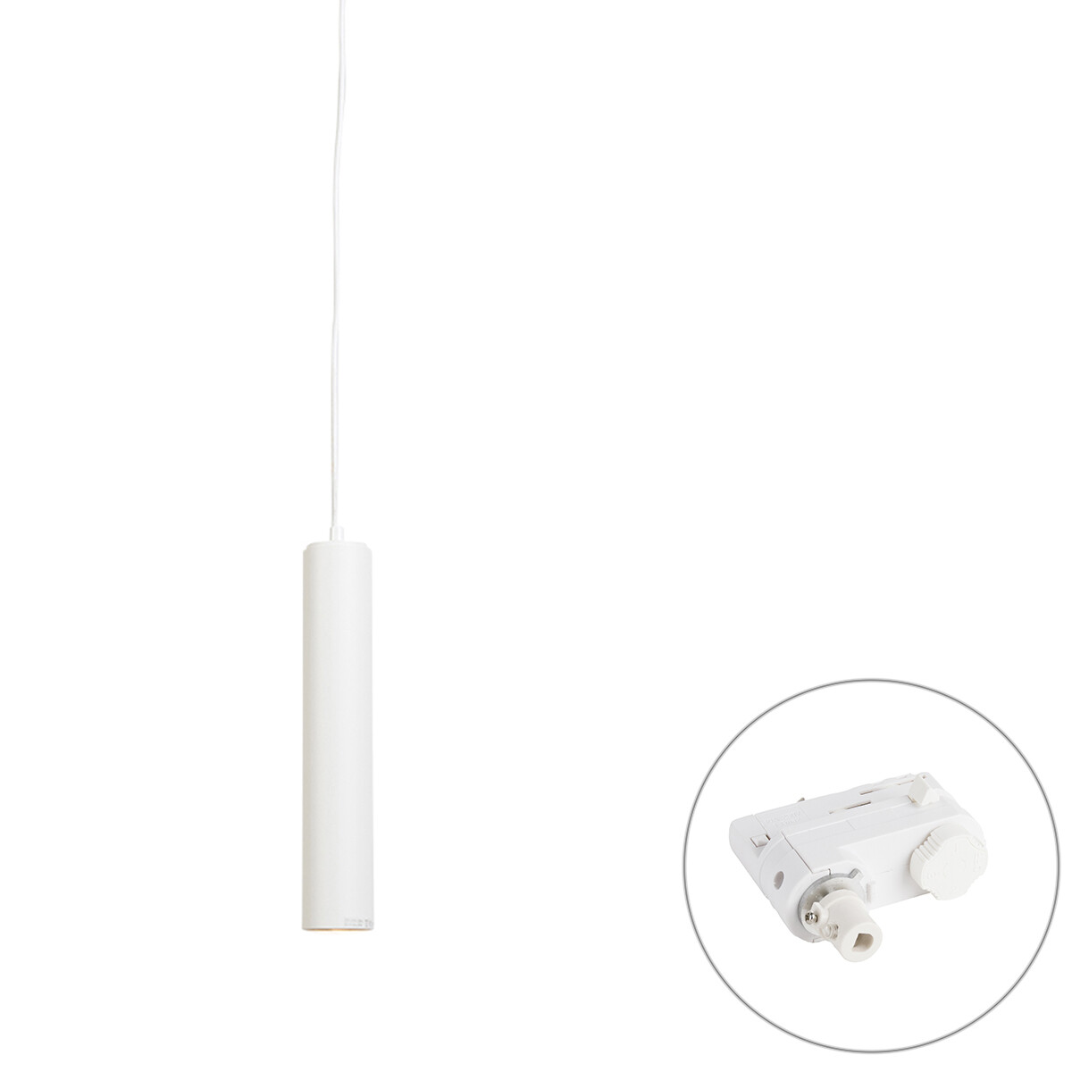 Design hanglamp wit incl. rail adapter 3-fase - 3-Phase Tuba small