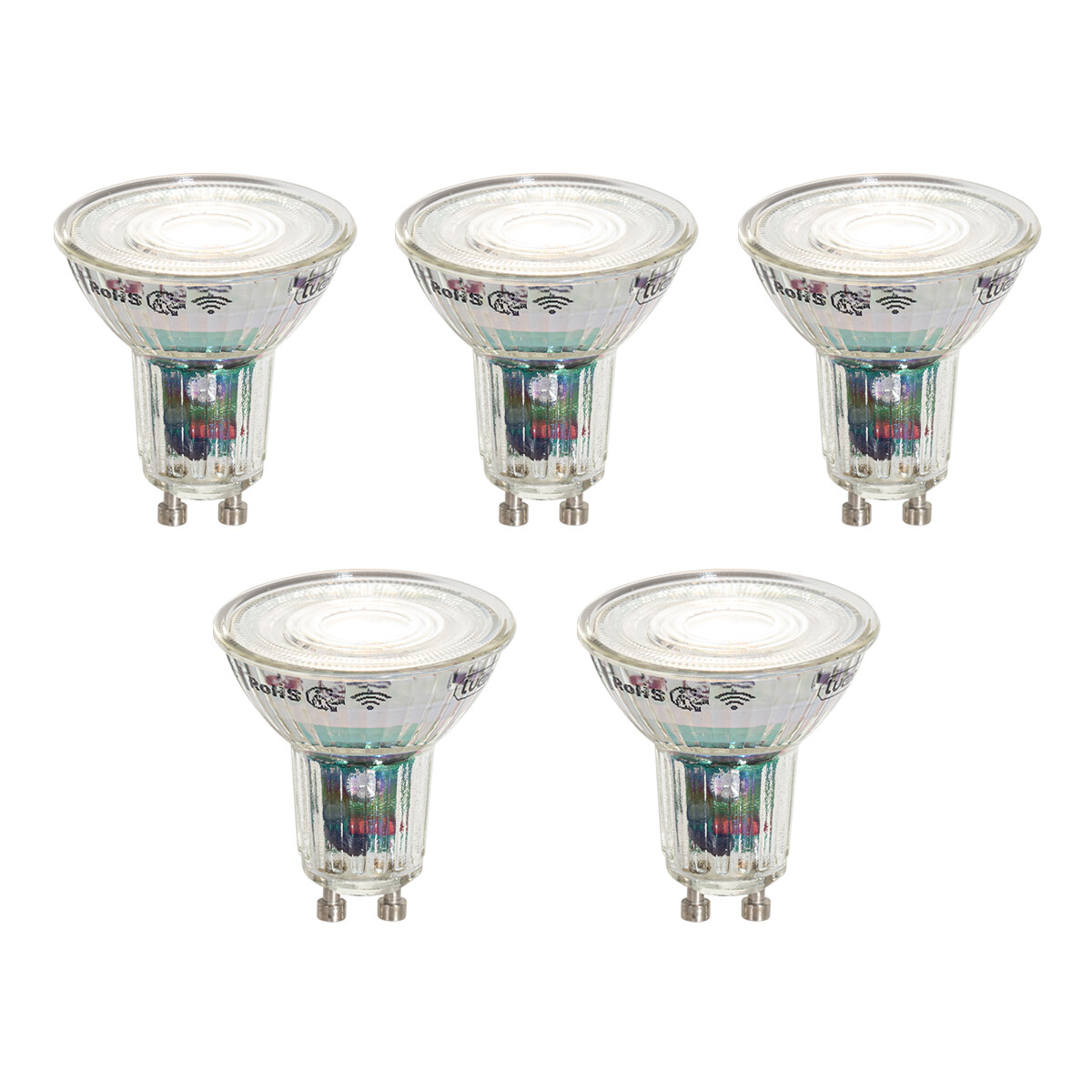 Set van 5 Smart GU10 50mm LED lampen helder 4.8W 400 lm 1800-6500K
